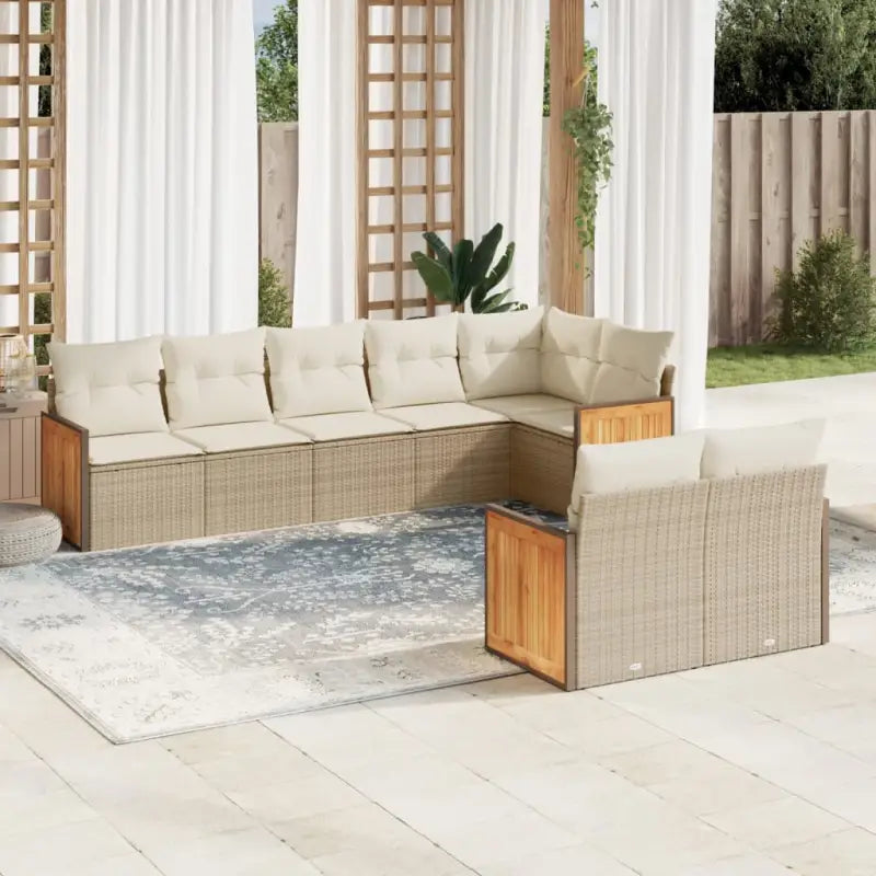 Loungeset in zwart materiaal met gepoedercoat staal afmetingen - beige en crèmekleurig / Zonder tafel - Tuinsets