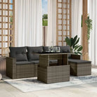 Loungeset in zwart materiaal met gepoedercoat staal en perfecte afmetingen - Grijs / zonder opbergruimte - Tuinsets