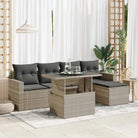 Loungeset in zwart materiaal met gepoedercoat staal en perfecte afmetingen - Lichtgrijs / met opbergruimte - Tuinsets