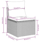 Loungeset in zwart materiaal met gepoedercoat staal en perfecte afmetingen - Tuinsets