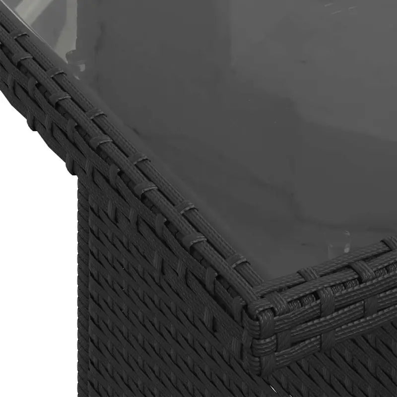 Loungeset in zwart materiaal met gepoedercoat staal en perfecte afmetingen - Tuinsets