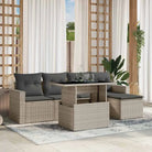 Loungeset in zwart materiaal met gepoedercoat staal en perfecte afmetingen - Lichtgrijs / zonder opbergruimte - Tuinsets