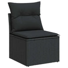 Loungeset in zwart materiaal met gepoedercoat staal en perfecte afmetingen - Tuinsets