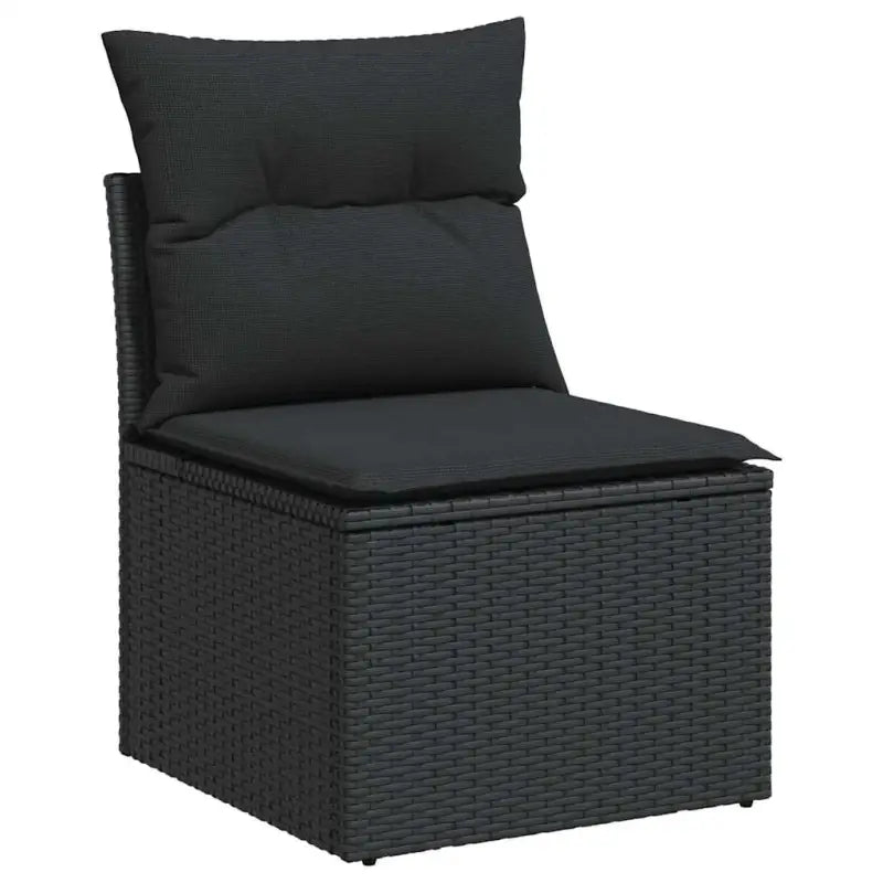Loungeset in zwart materiaal met gepoedercoat staal en perfecte afmetingen - Tuinsets