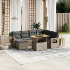 Loungeset in zwart materiaal met gepoedercoat staal en ruime afmetingen - grijs en donkergrijs / 3x hoek + 3x midden