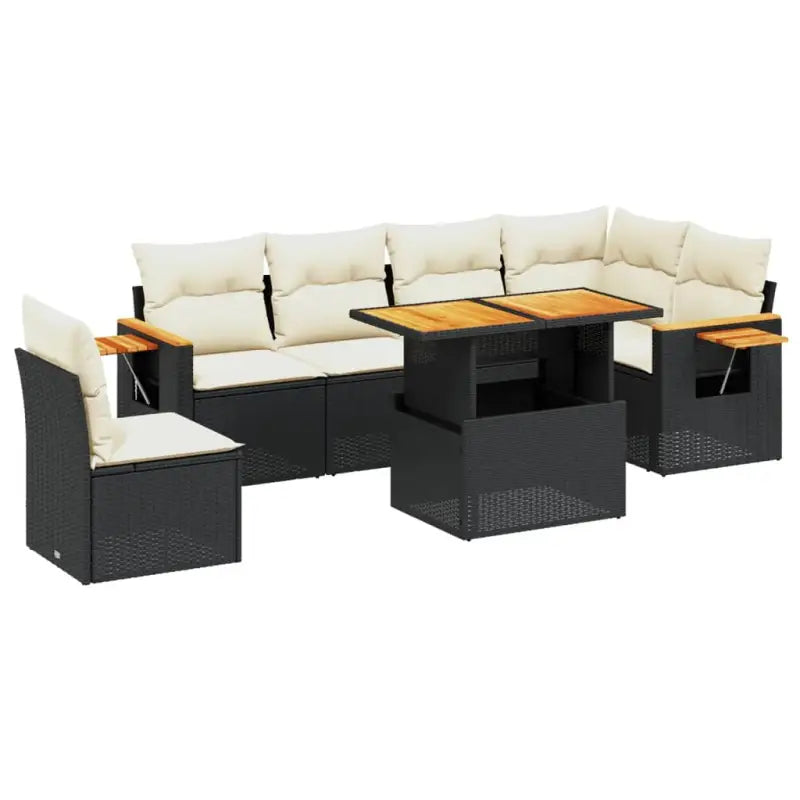 Loungeset in zwart materiaal met gepoedercoat staal voor buiten ontspanning - Tuinsets