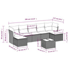 Loungeset in zwart materiaal met gepoedercoat staal voor tuin en terras - Tuinsets