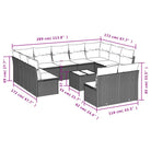 Loungeset in zwart materiaal met waterdichte tas en gepoedercoat staal - Tuinsets