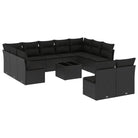 Loungeset in zwart materiaal met waterdichte tas en gepoedercoat staal - Tuinsets