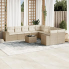 Loungeset met beige materiaal en gepoedercoat staal voor buitenplezier - beige en crèmekleurig / Zonder tafel - Tuinsets
