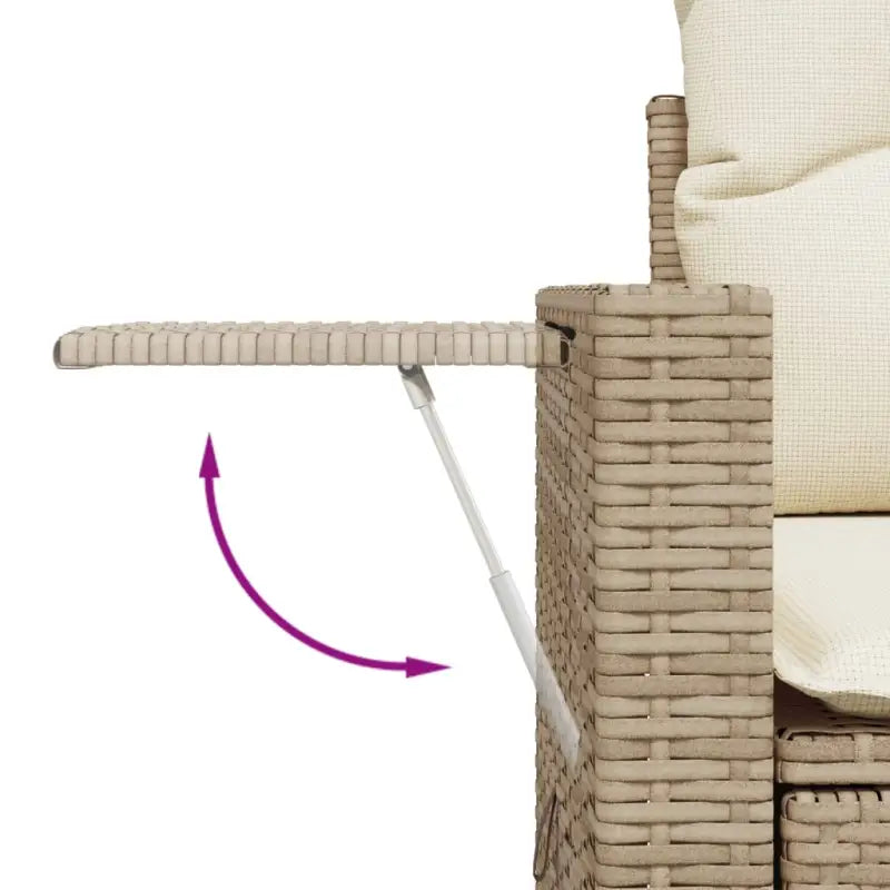 Loungeset met beige materiaal en gepoedercoat staal voor buitengebruik - Tuinsets