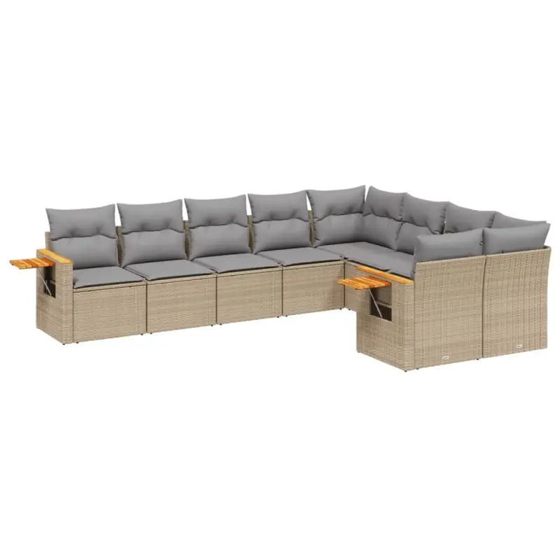 Loungeset met beige materiaal en gepoedercoat staal voor buitengebruik - Tuinsets