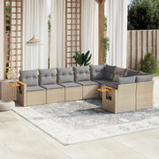Loungeset met beige materiaal en gepoedercoat staal voor buitengebruik - Tuinsets