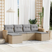 Loungeset met beige materiaal en gepoedercoat staal afmetingen - Tuinsets