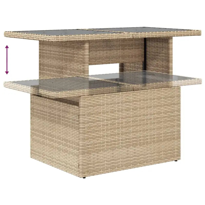Loungeset met beige materiaal en gepoedercoat staal afmetingen - Tuinsets