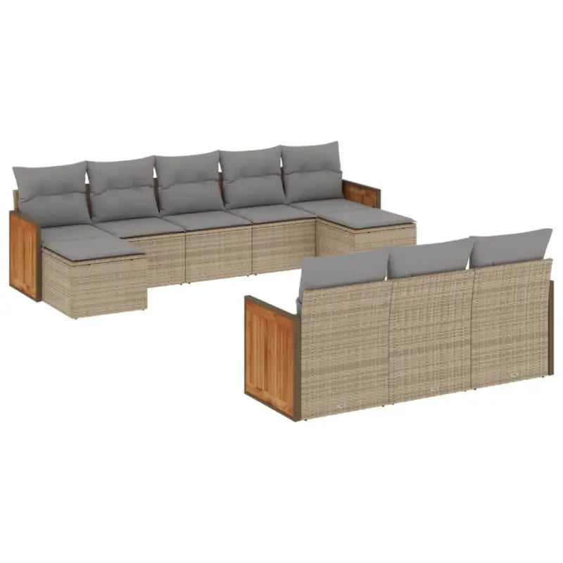 Loungeset met beige materiaal en gepoedercoat staal afmetingen - Tuinsets