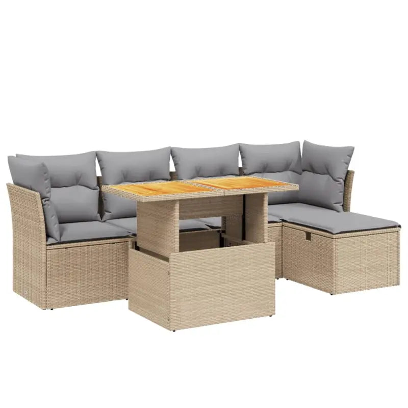 Loungeset met beige materiaal en gepoedercoat staal afmetingen - Tuinsets