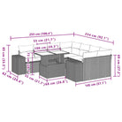 Loungeset met beige materiaal en gepoedercoat staal afmetingen - Tuinsets