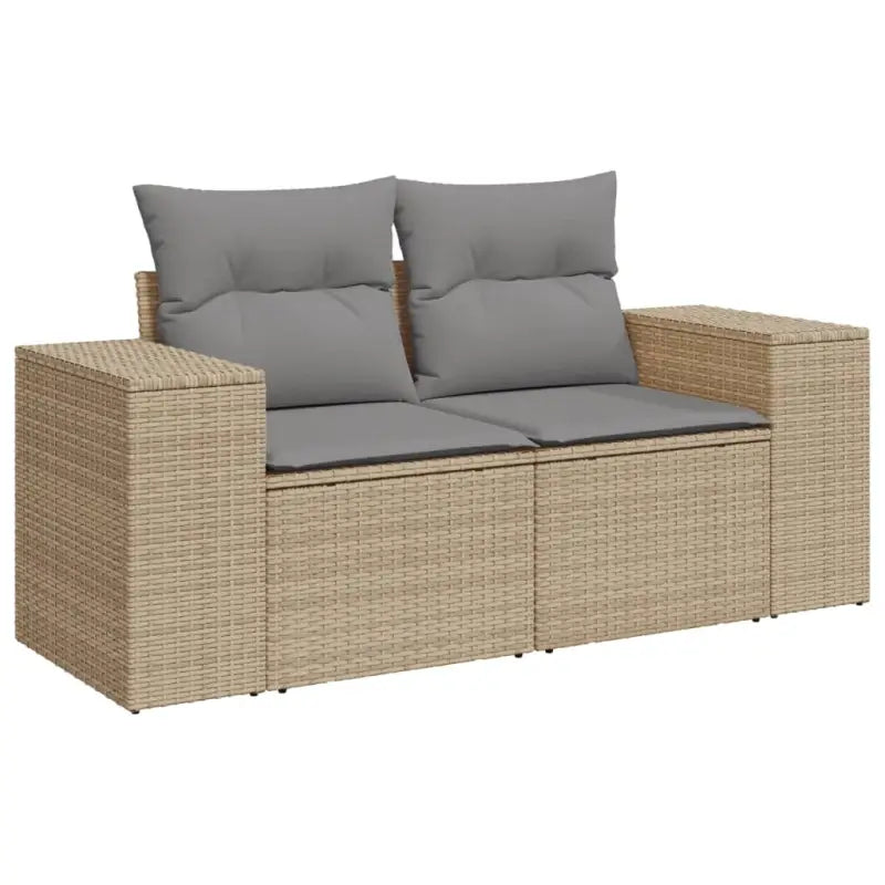 Loungeset met beige materiaal en gepoedercoat staal afmetingen - Tuinsets