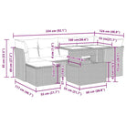 Loungeset met beige materiaal en gepoedercoat staal afmetingen - Tuinsets