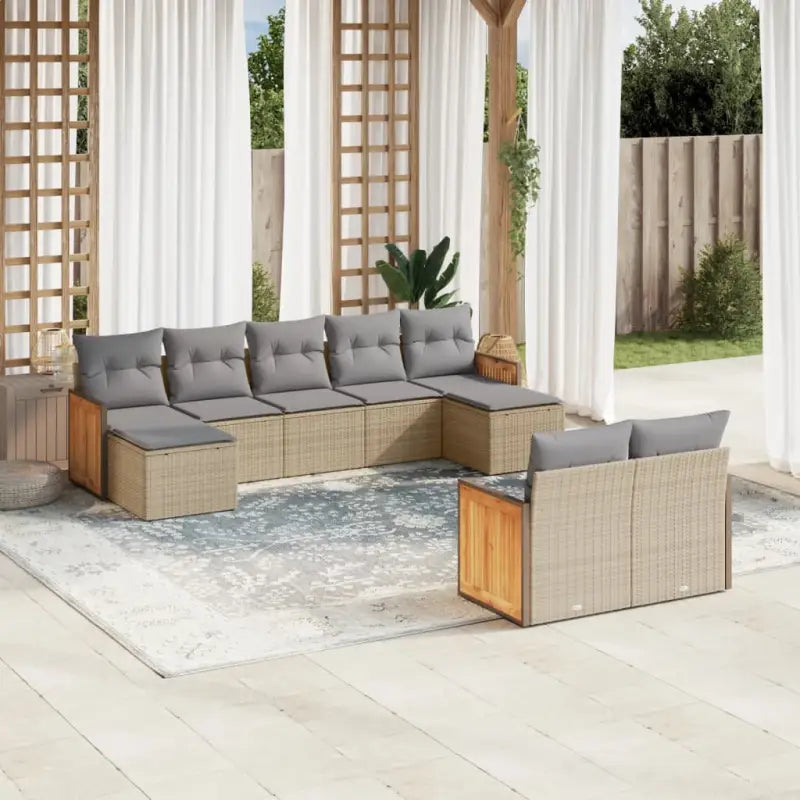Loungeset met beige materiaal en gepoedercoat staal afmetingen - Tuinsets