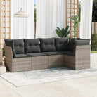 Loungeset met beige materiaal en gepoedercoat staal afmetingen - Lichtgrijs / Zonder tafel - Tuinsets