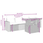 Loungeset met beige materiaal en gepoedercoat staal afmetingen - Tuinsets