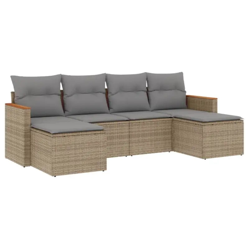Loungeset met beige materiaal en gepoedercoat staal afmetingen - Tuinsets