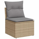 Loungeset met beige materiaal en gepoedercoat staal afmetingen - Tuinsets