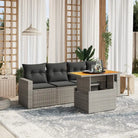 Loungeset met beige materiaal en gepoedercoat staal afmetingen - Grijs / zonder opbergruimte - Tuinsets