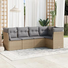 Loungeset met beige materiaal en gepoedercoat staal afmetingen - Beige en grijs / Zonder tafel - Tuinsets