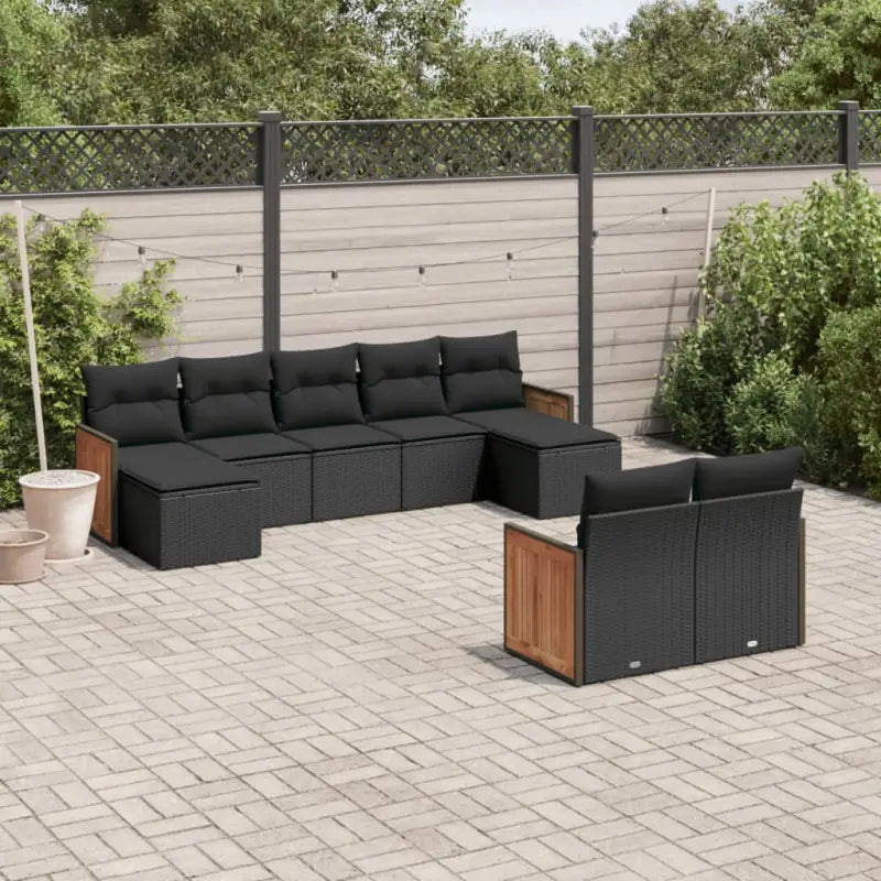 Loungeset met beige materiaal en gepoedercoat staal afmetingen - Zwart / Zonder tafel - Tuinsets