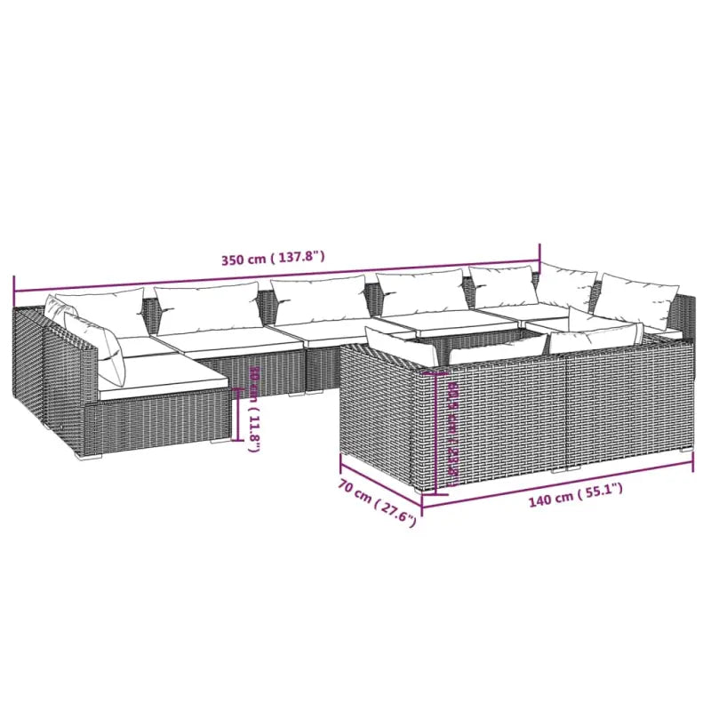Loungeset met comfortabele diepte zitting en perfecte afmetingen zitkussen - Tuinsets