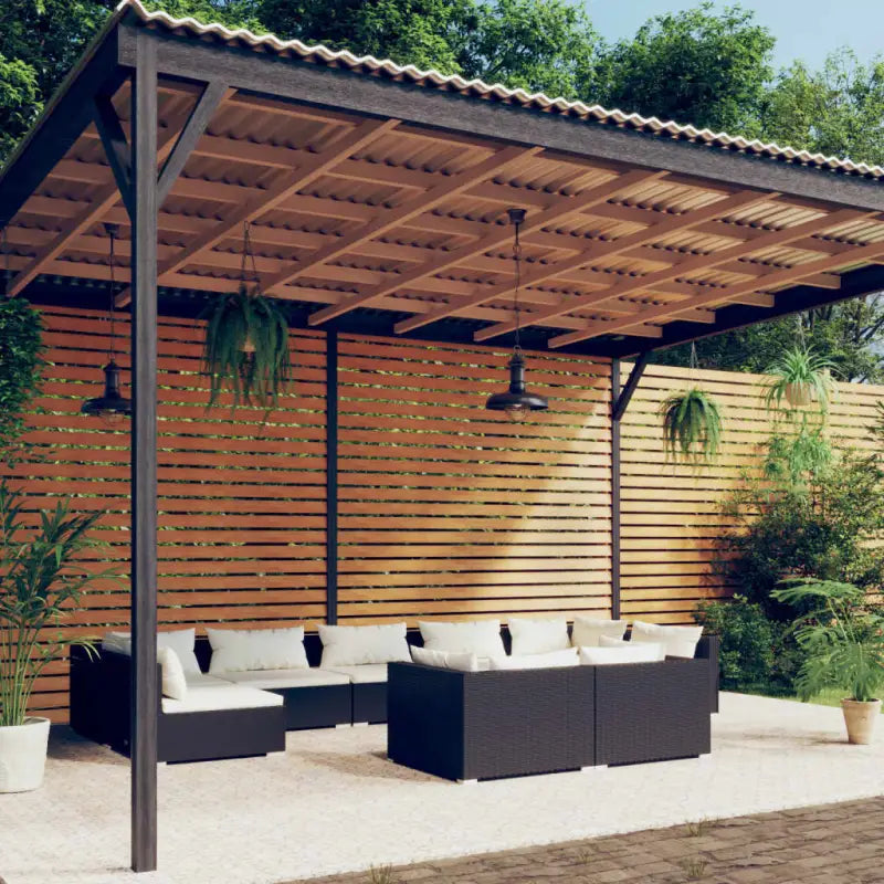 Loungeset met comfortabele diepte zitting en perfecte afmetingen zitkussen - Zwart en crème / 4x hoek + 5x midden