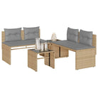 Loungeset met gehard glas en grijs materiaal voor jouw tuin of terras - Beige en grijs - Tuinsets