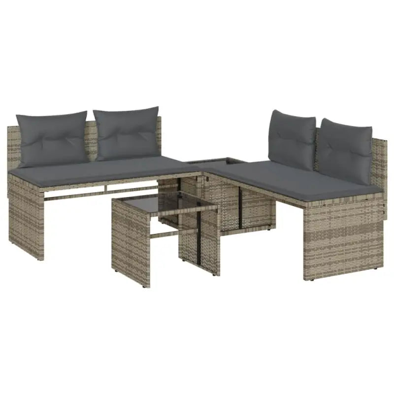 Loungeset met gehard glas en grijs materiaal voor jouw tuin of terras - Tuinsets