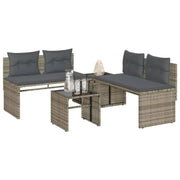 Loungeset met gehard glas en grijs materiaal voor jouw tuin of terras - Tuinsets