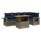 Loungeset met grijs materiaal en gepoedercoat staal afmetingen - Tuinsets