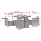 Loungeset met grijs materiaal en gepoedercoat staal afmetingen - Tuinsets