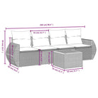 Loungeset met grijs materiaal en gepoedercoat staal afmetingen - Grijs - Tuinsets