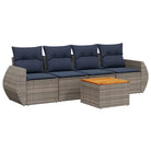 Loungeset met grijs materiaal en gepoedercoat staal afmetingen - Grijs - Tuinsets