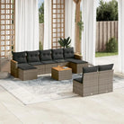 Loungeset met grijs materiaal en gepoedercoat staal voor buiten ontspanning - Grijs / Met tafel - Tuinsets