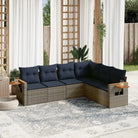 Loungeset met grijs materiaal en gepoedercoat staal voor buiten - Tuinsets