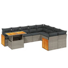 Loungeset met grijs materiaal en gepoedercoat staal voor buiten - Tuinsets