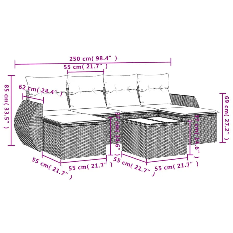 Loungeset met grijs materiaal en gepoedercoat staal voor je tuin - Tuinsets