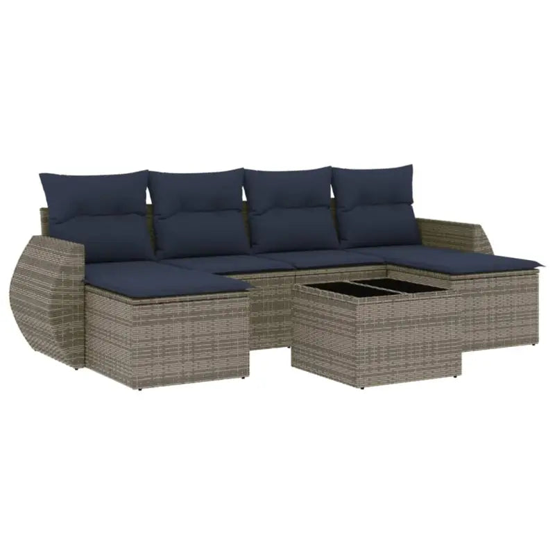 Loungeset met grijs materiaal en gepoedercoat staal voor je tuin - Tuinsets