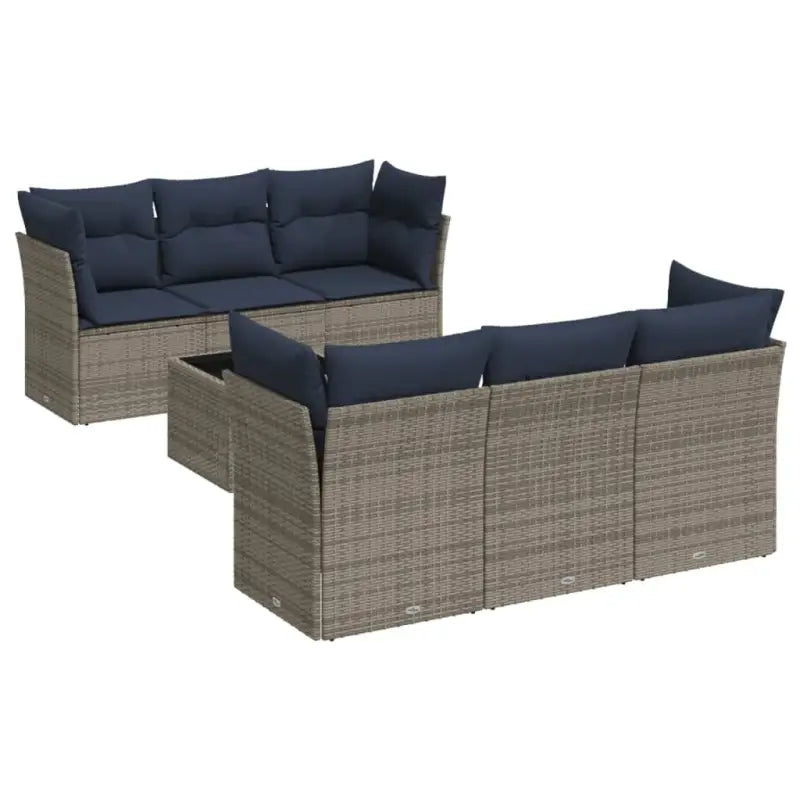 Loungeset met grijs materiaal en gepoedercoat staal voor tuin of terras - Tuinsets