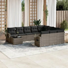 Loungeset met grijs materiaal en gepoedercoat staal voor tuin en terras - Tuinsets