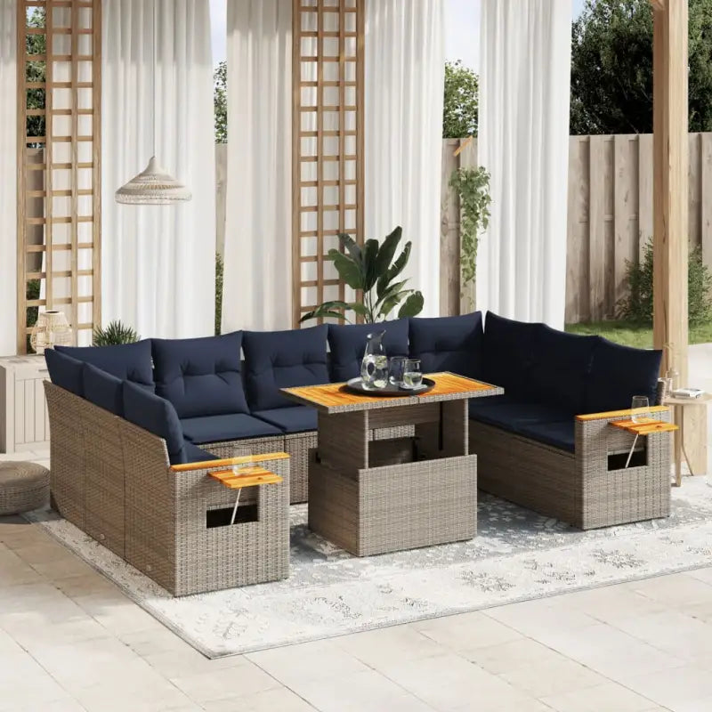Loungeset met grijs materiaal en gepoedercoate staal afmetingen zitting - Grijs - Tuinsets