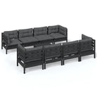 Loungeset met massief grenenhout en voetenbank tafel voor buitengebruik - Tuinsets